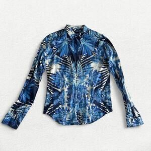 Black Tag by Zara Man Blue Button Up Long Sleeve Shirt